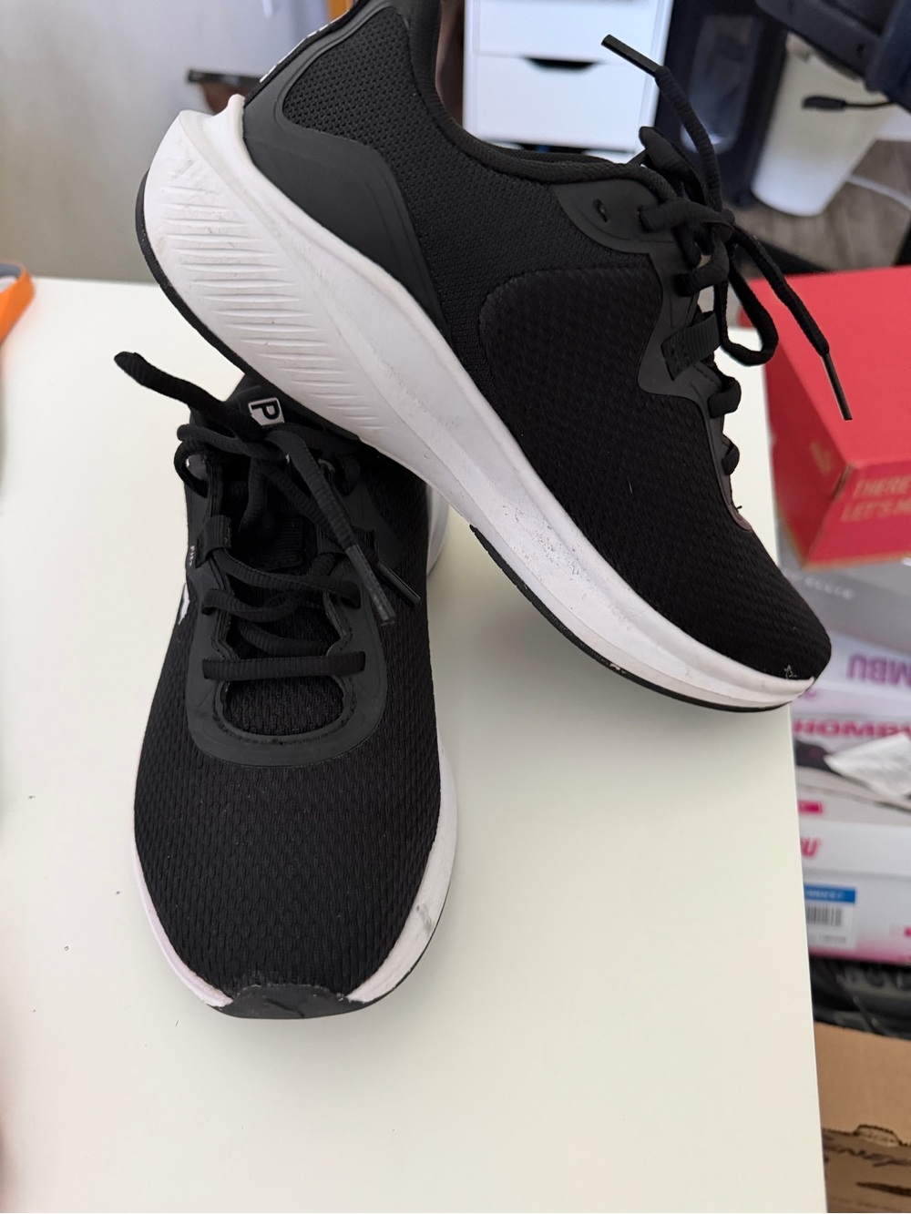 Puma Women's or big kids Black and White Athletic Sneakers